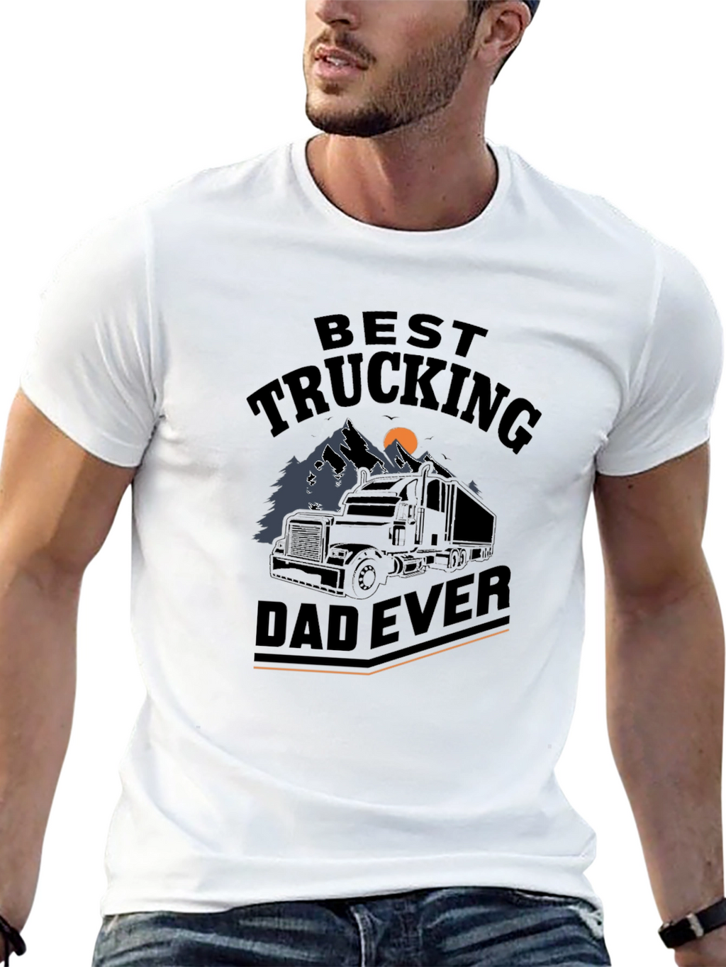 Best Trucking Dad Ever Graphic T-Shirt