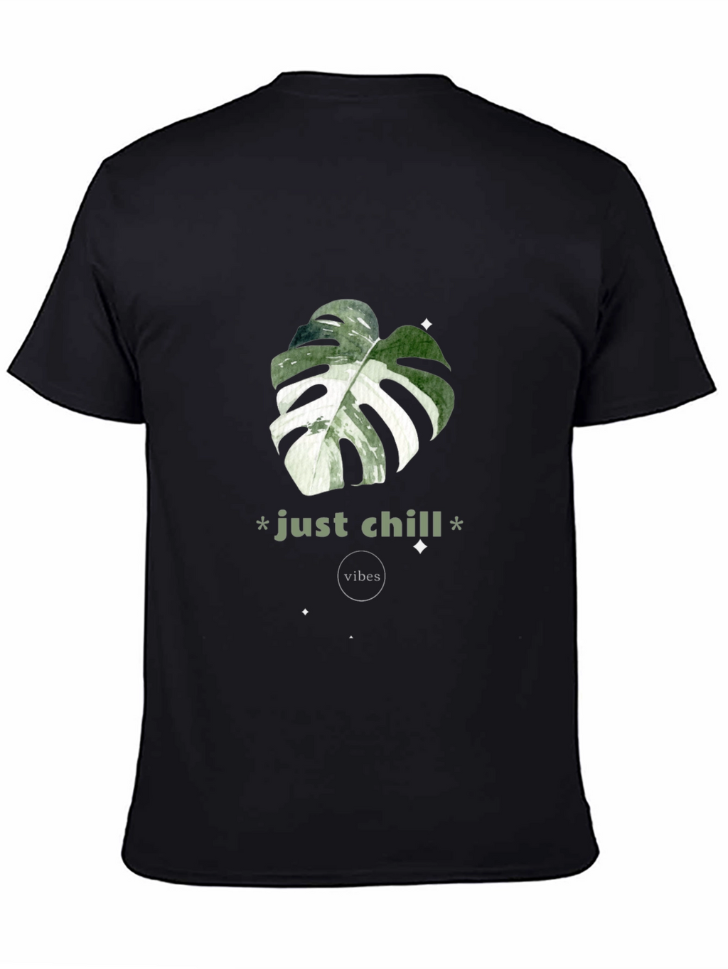 Just Chill Vibes T-Shirt - Tropical Leaf Design