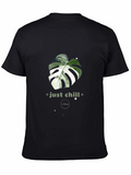 Just Chill Vibes T-Shirt - Tropical Leaf Design