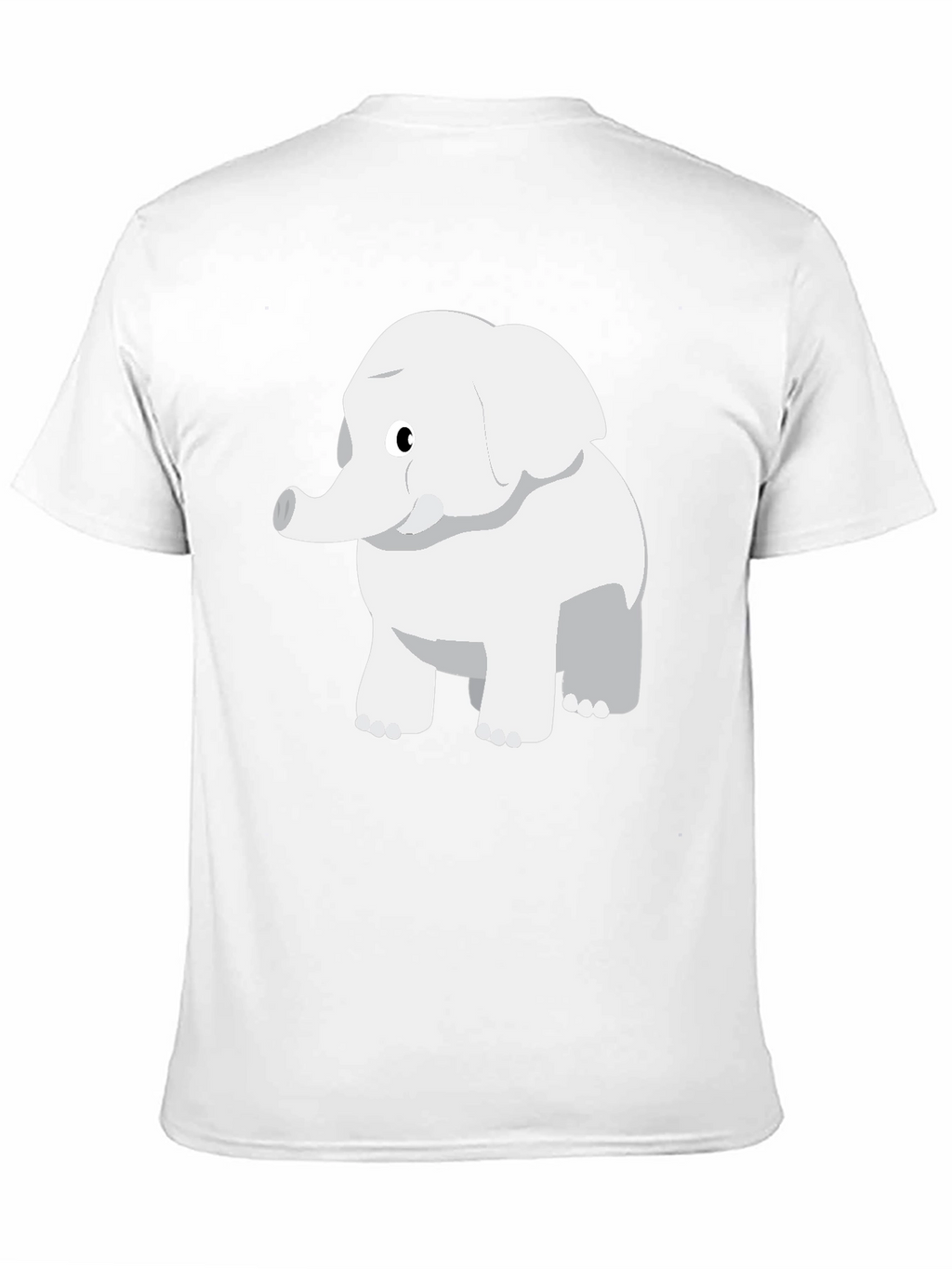 Cute Cartoon Elephant Black T-Shirt