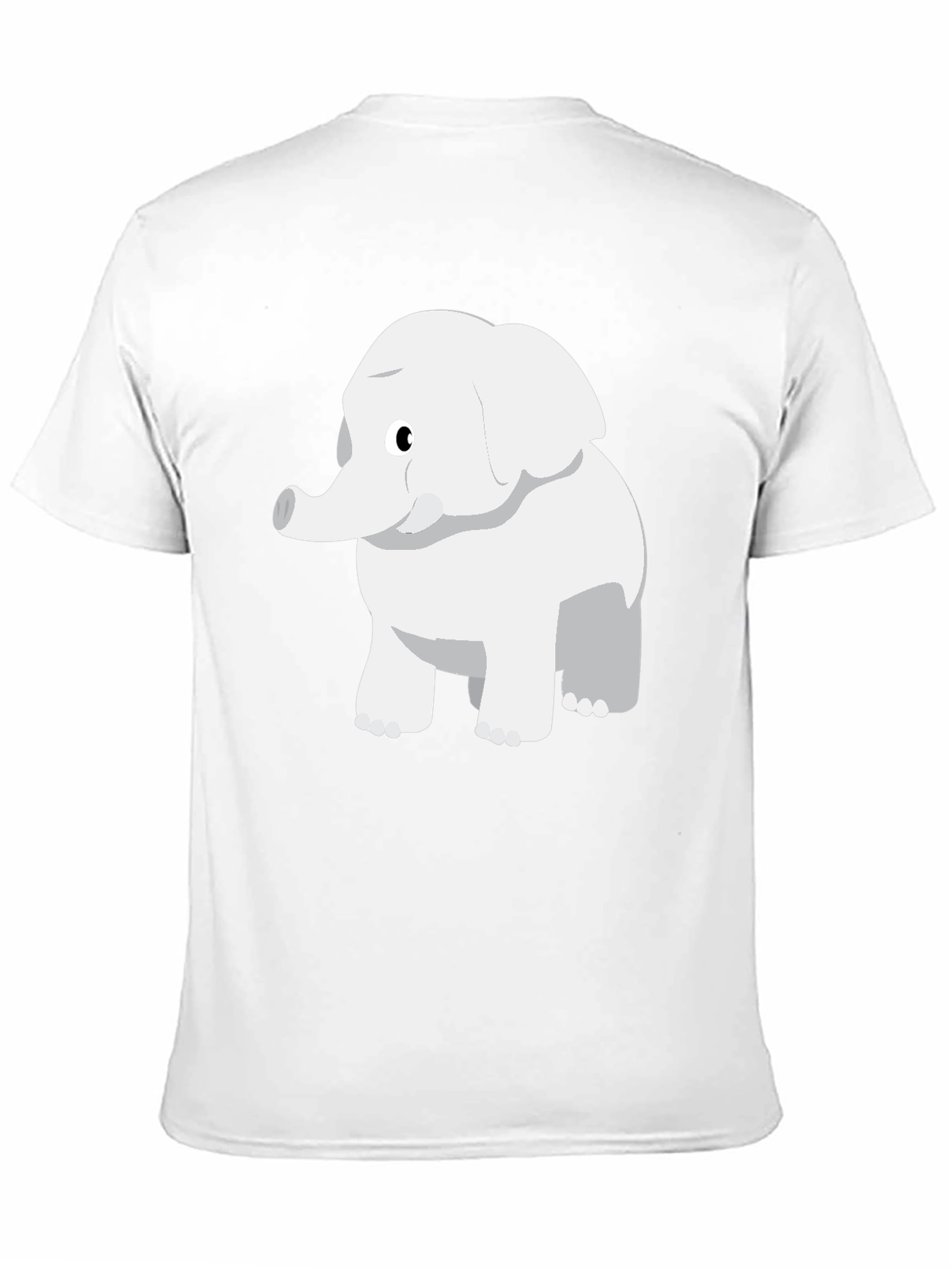 Cute Cartoon Elephant Black T-Shirt