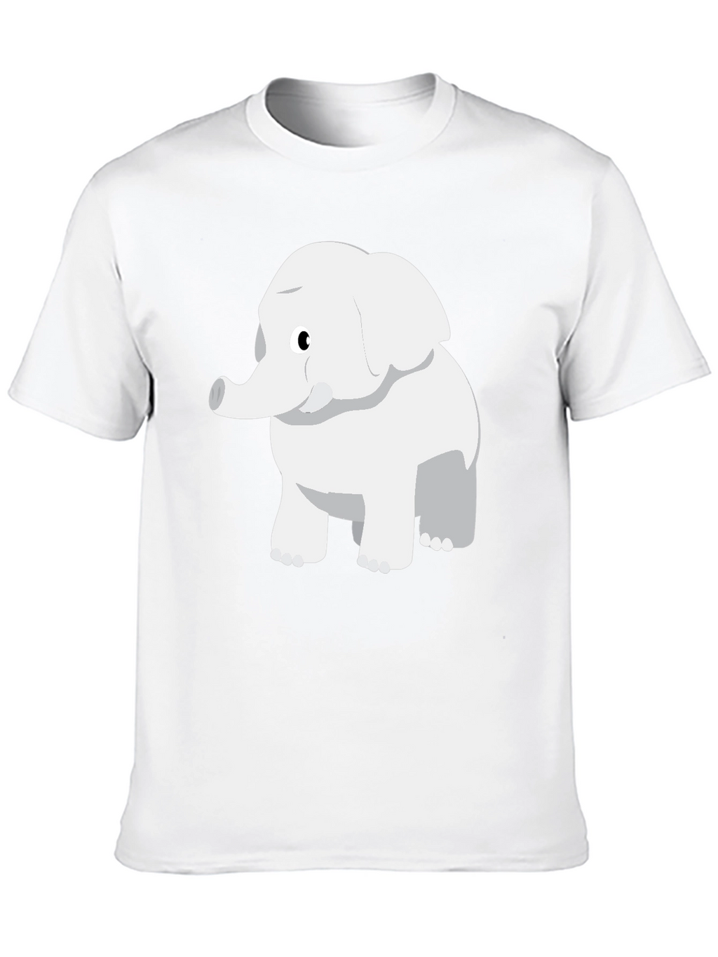 Cute Cartoon Elephant Black T-Shirt