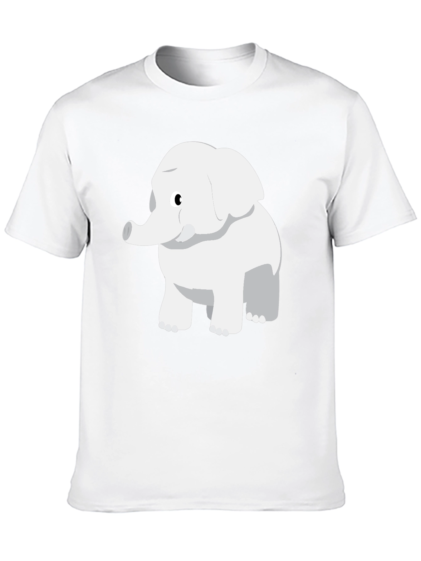 Cute Cartoon Elephant Black T-Shirt
