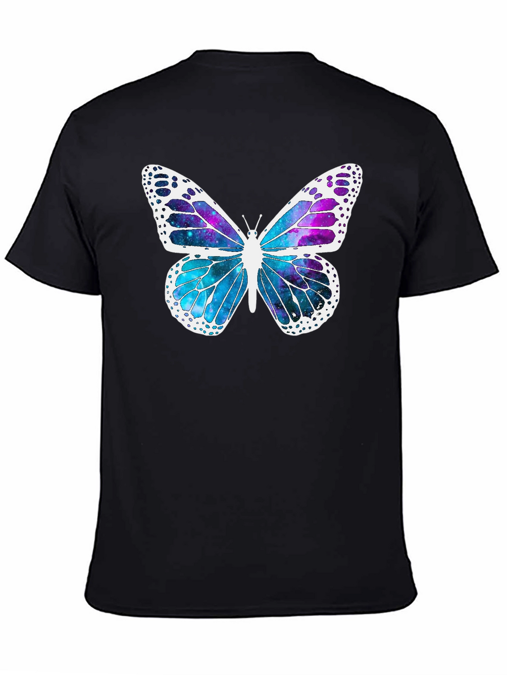 Butterfly Galaxy Graphic Tee - Stylish Mens Black T-Shirt