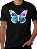 Butterfly Galaxy Graphic Tee - Stylish Mens Black T-Shirt