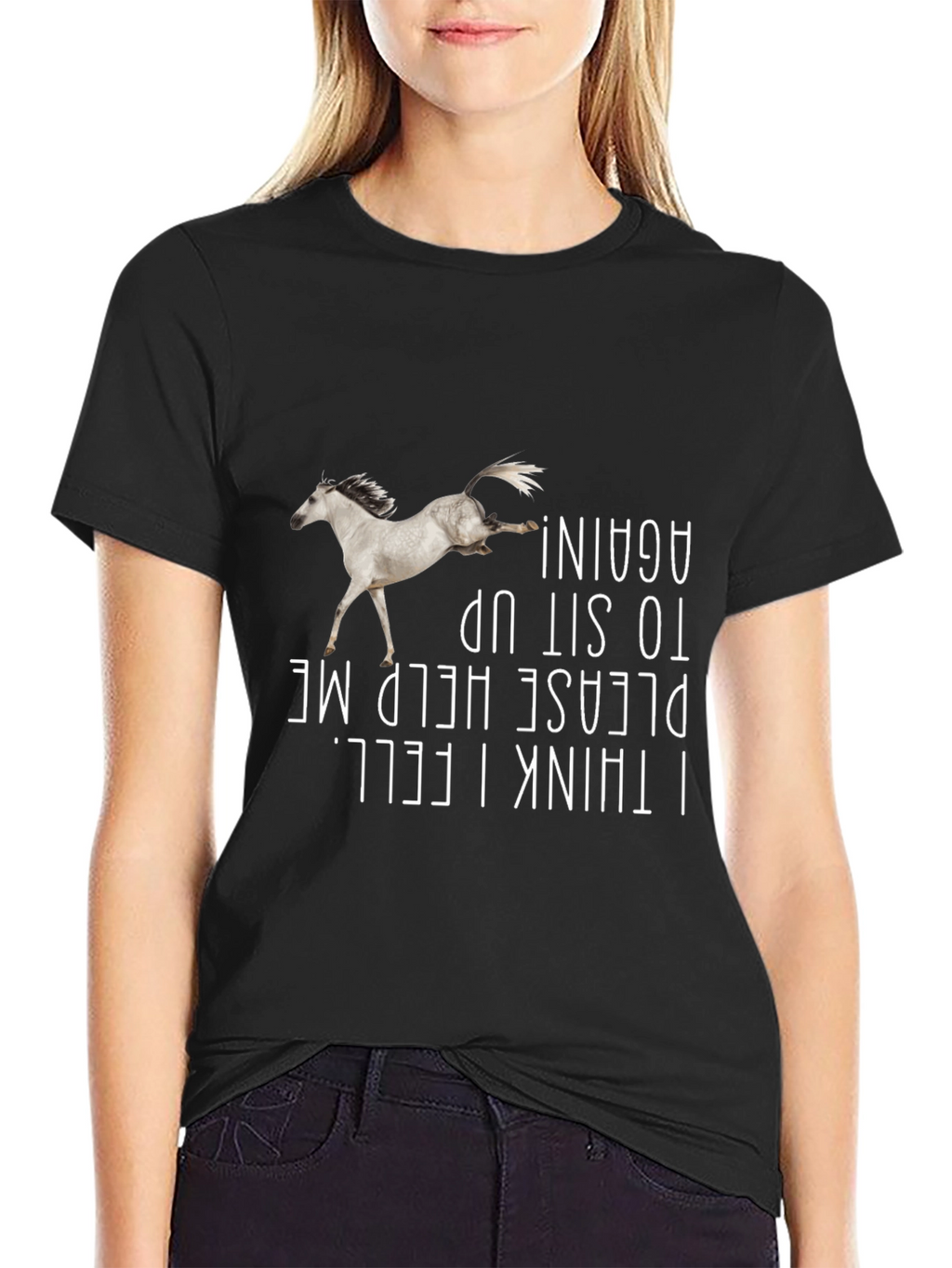 Funny Horse Falling Graphic Tee