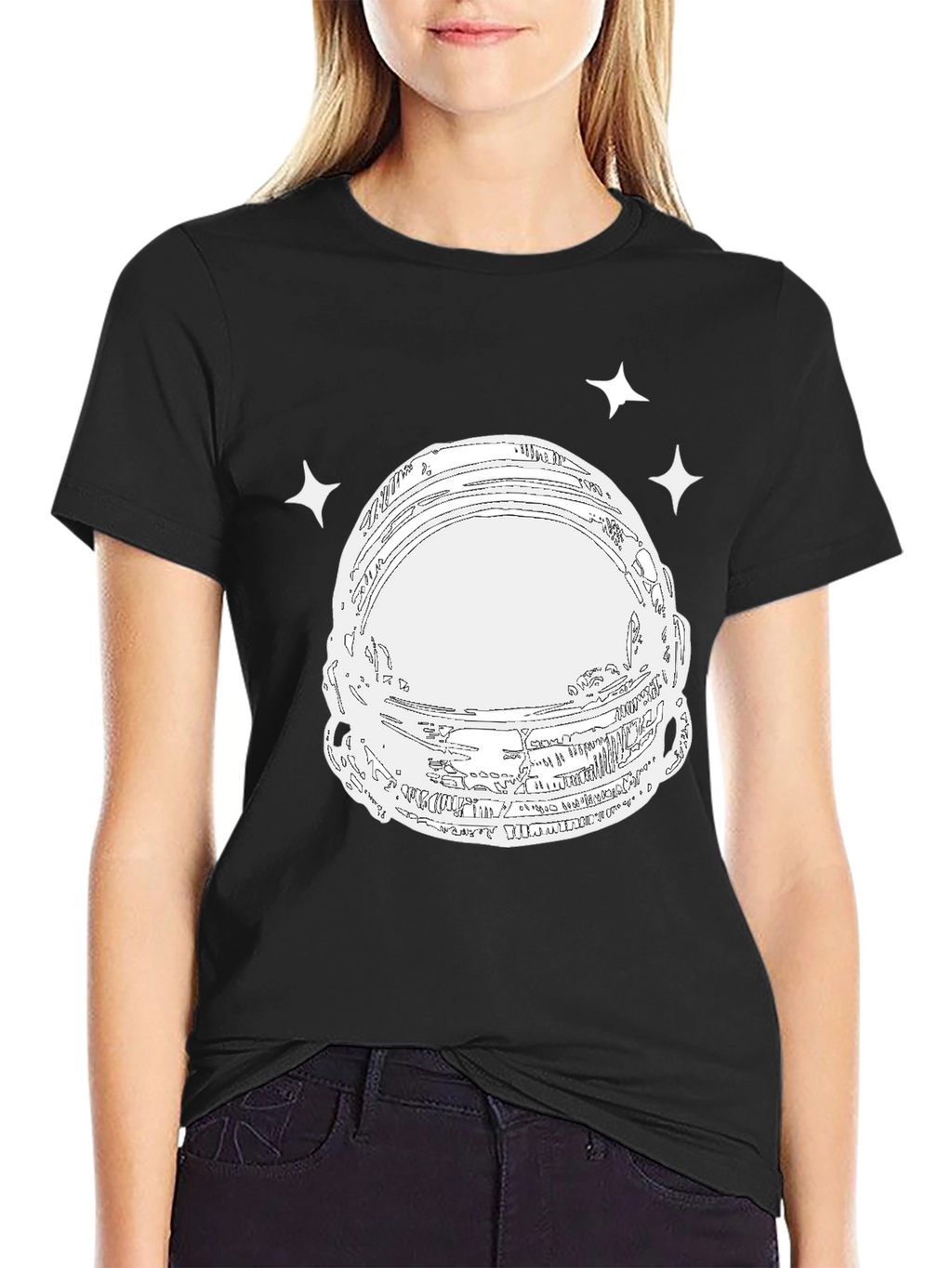 Astronaut Helmet Graphic Tee - Space Explorer T-Shirt