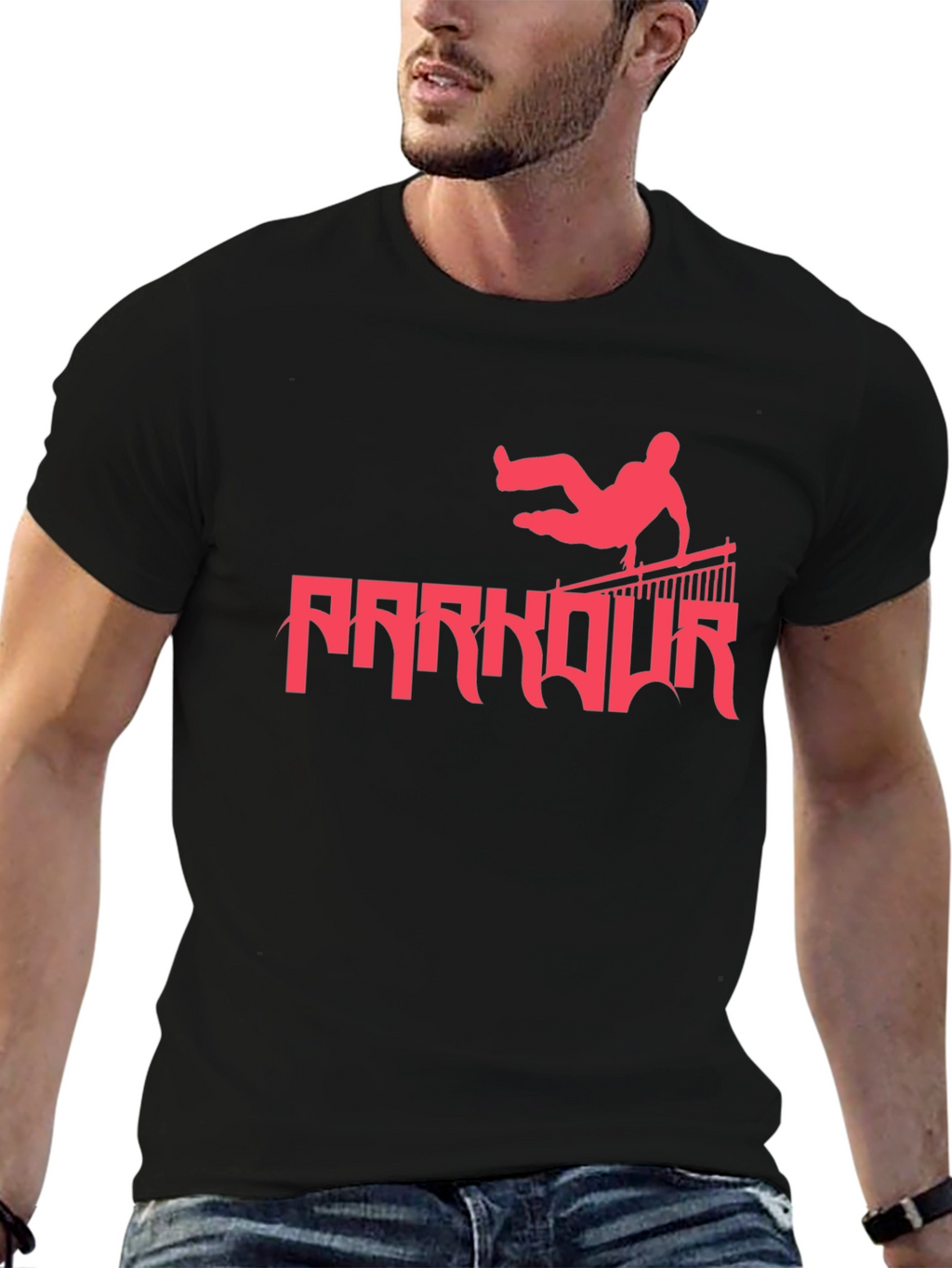 Parkour Silhouette Graphic Tee - Urban Style
