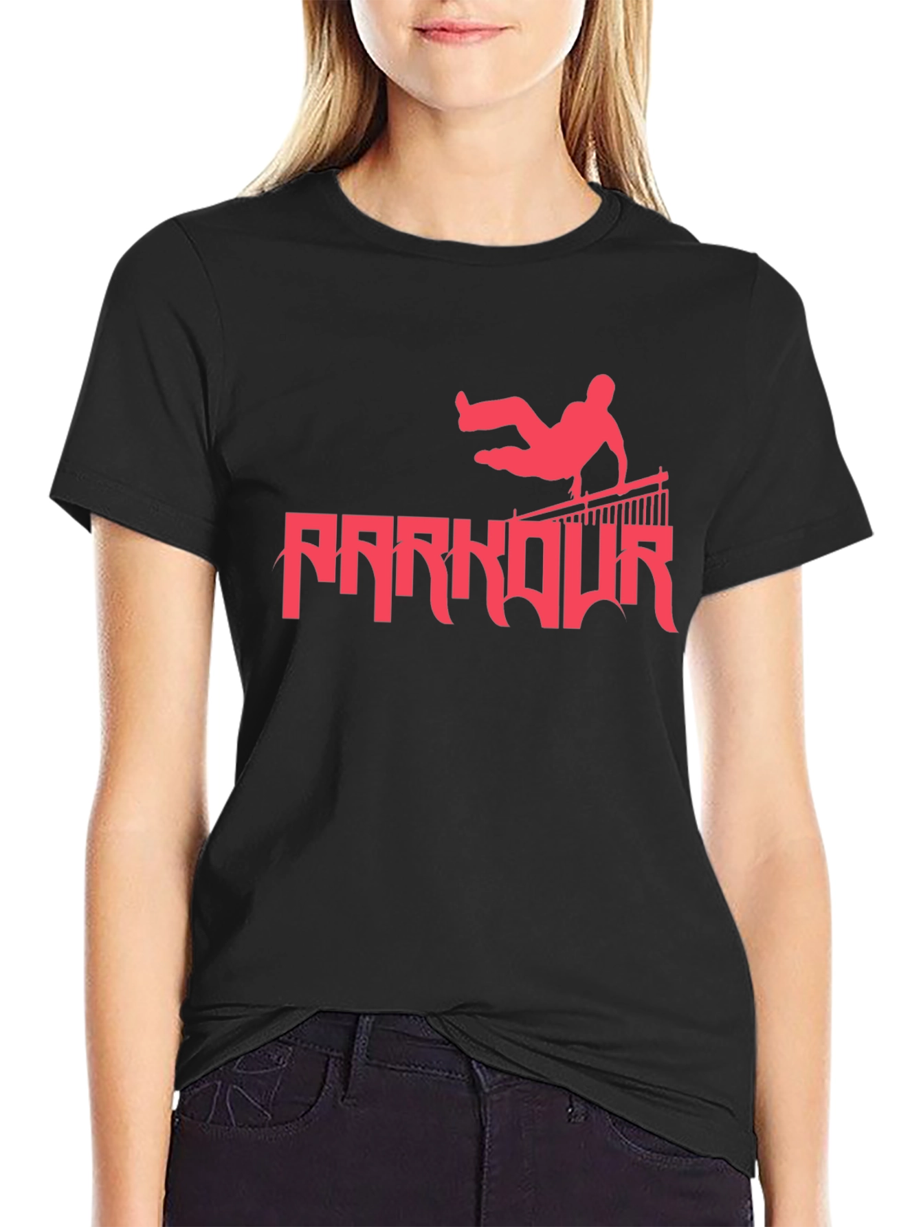Parkour Silhouette Graphic Tee - Urban Style