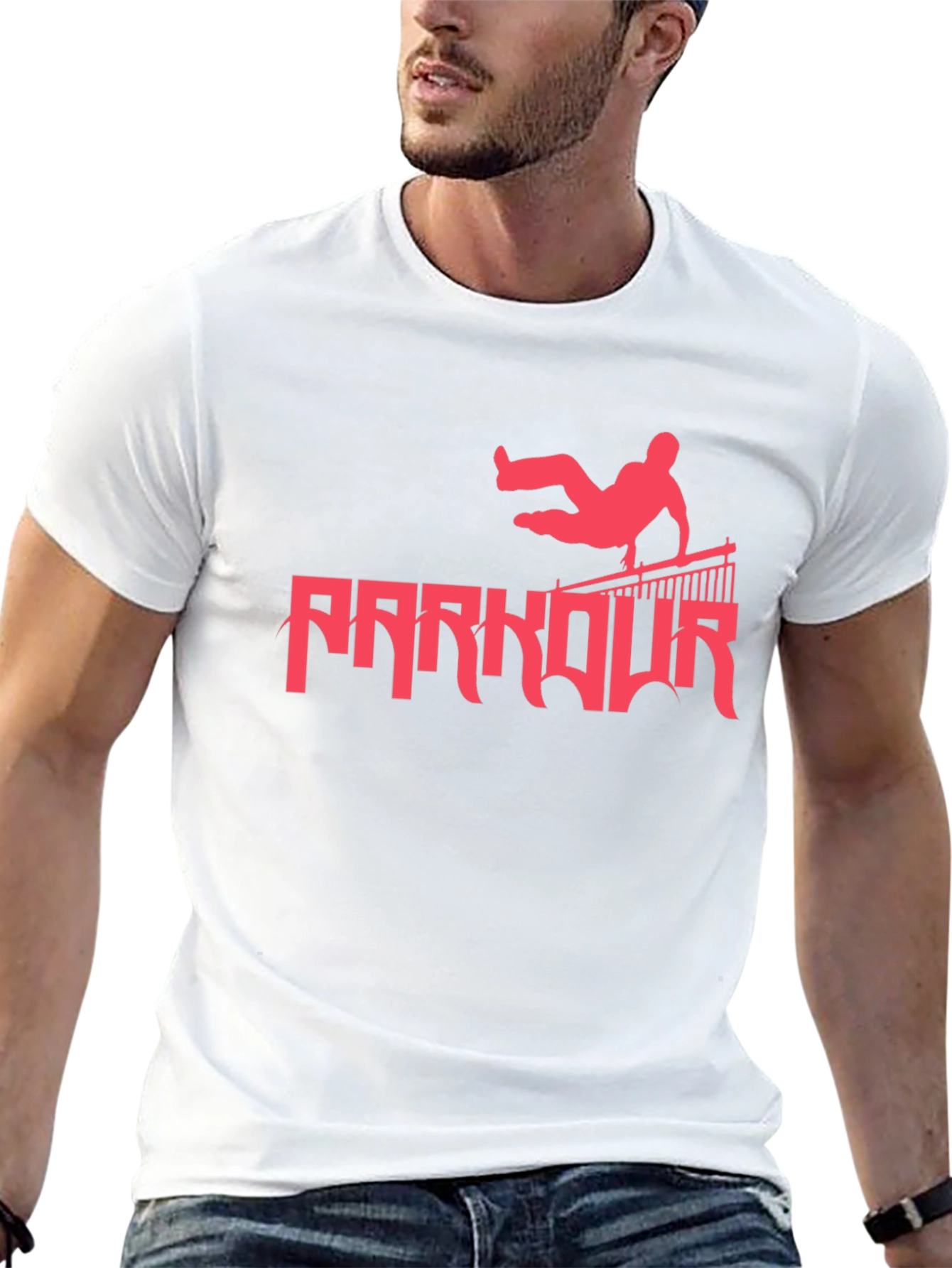 Parkour Silhouette Graphic Tee - Urban Style