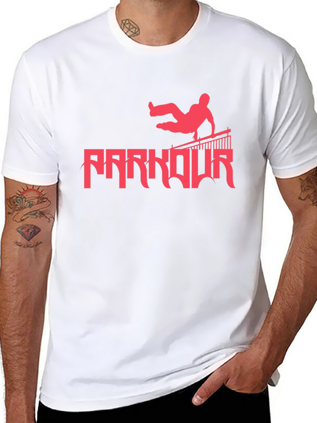 Parkour Silhouette Graphic Tee - Urban Style