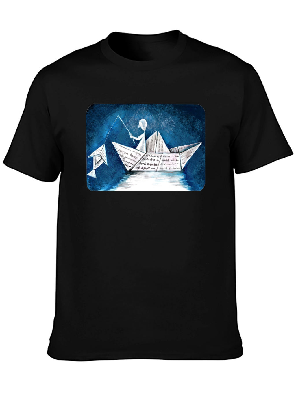 Paper Boat Fishing T-Shirt - Unique Design