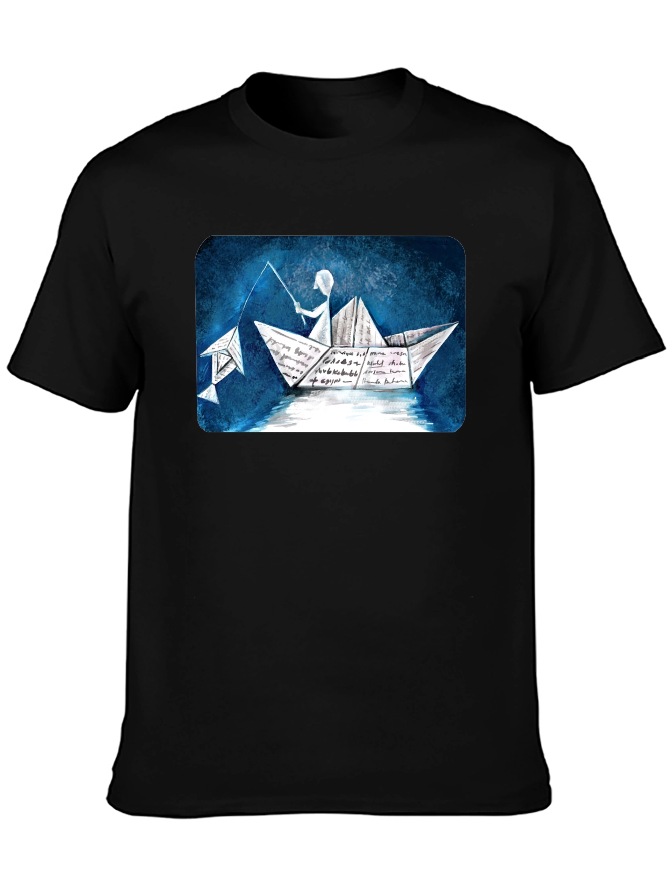 Paper Boat Fishing T-Shirt - Unique Design