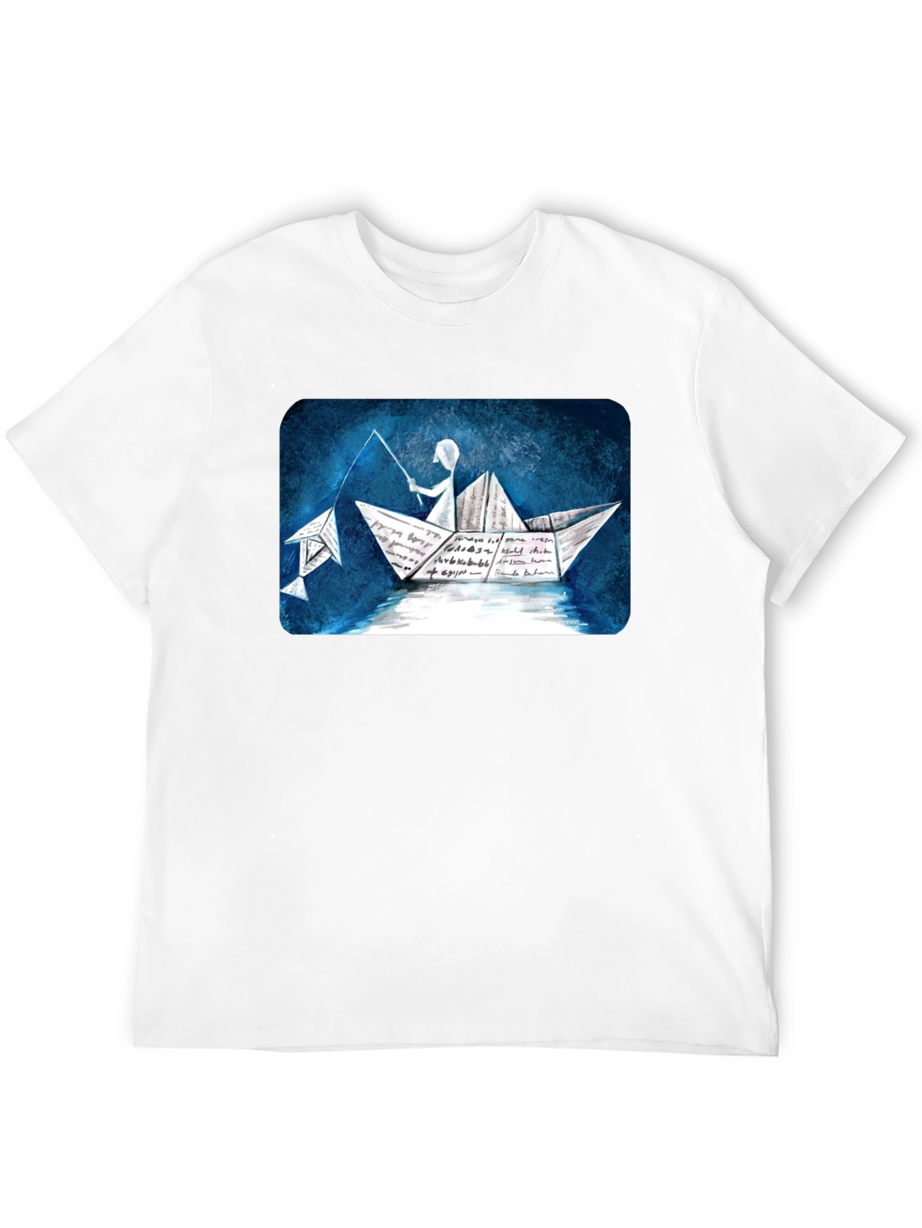 Paper Boat Fishing T-Shirt - Unique Design