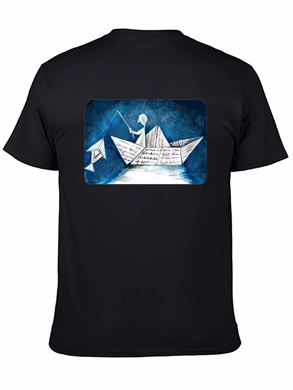 Paper Boat Fishing T-Shirt - Unique Design