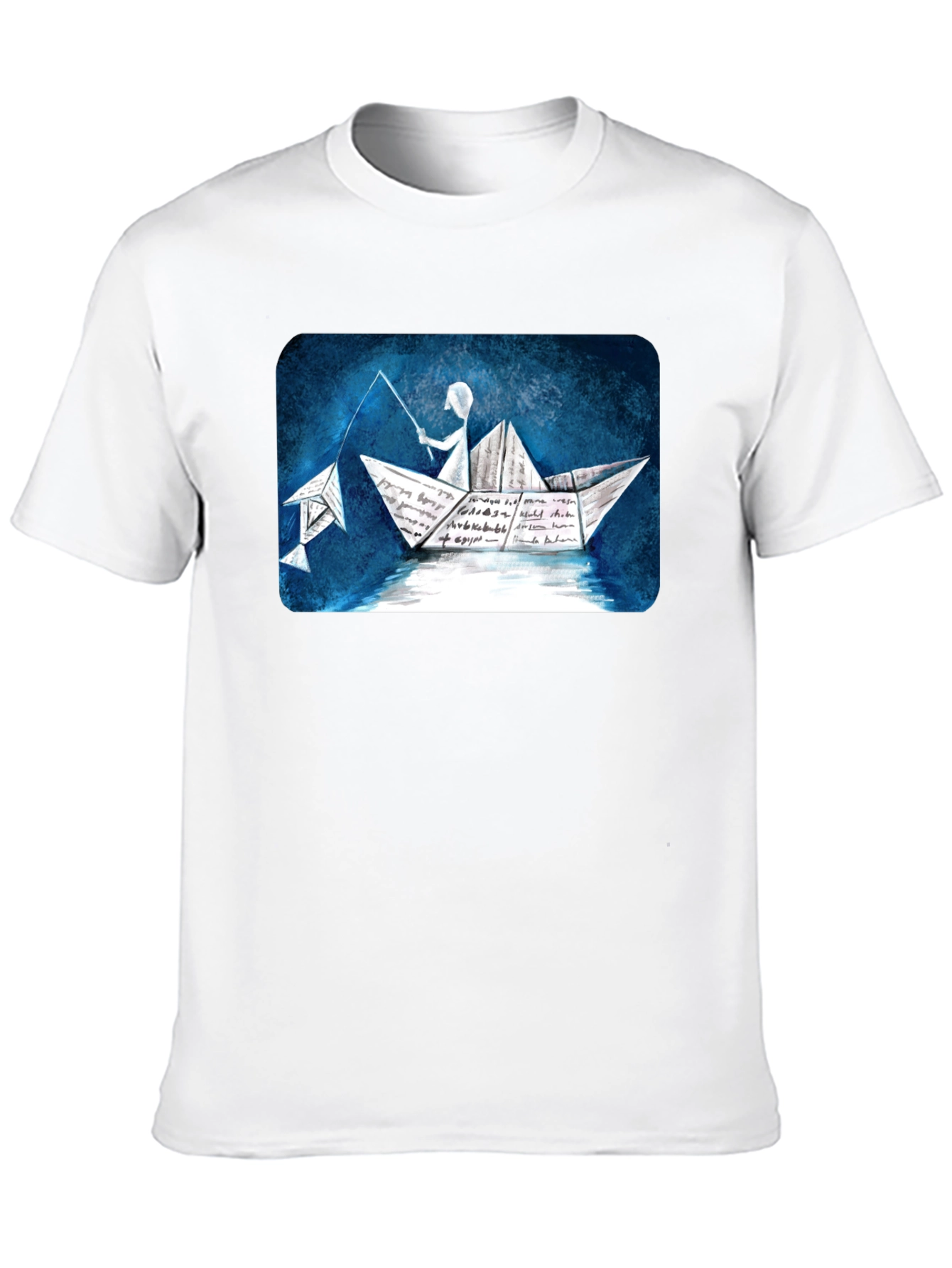 Paper Boat Fishing T-Shirt - Unique Design