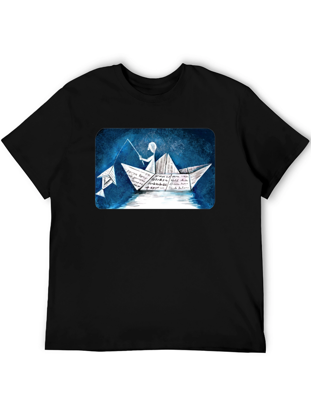 Paper Boat Fishing T-Shirt - Unique Design