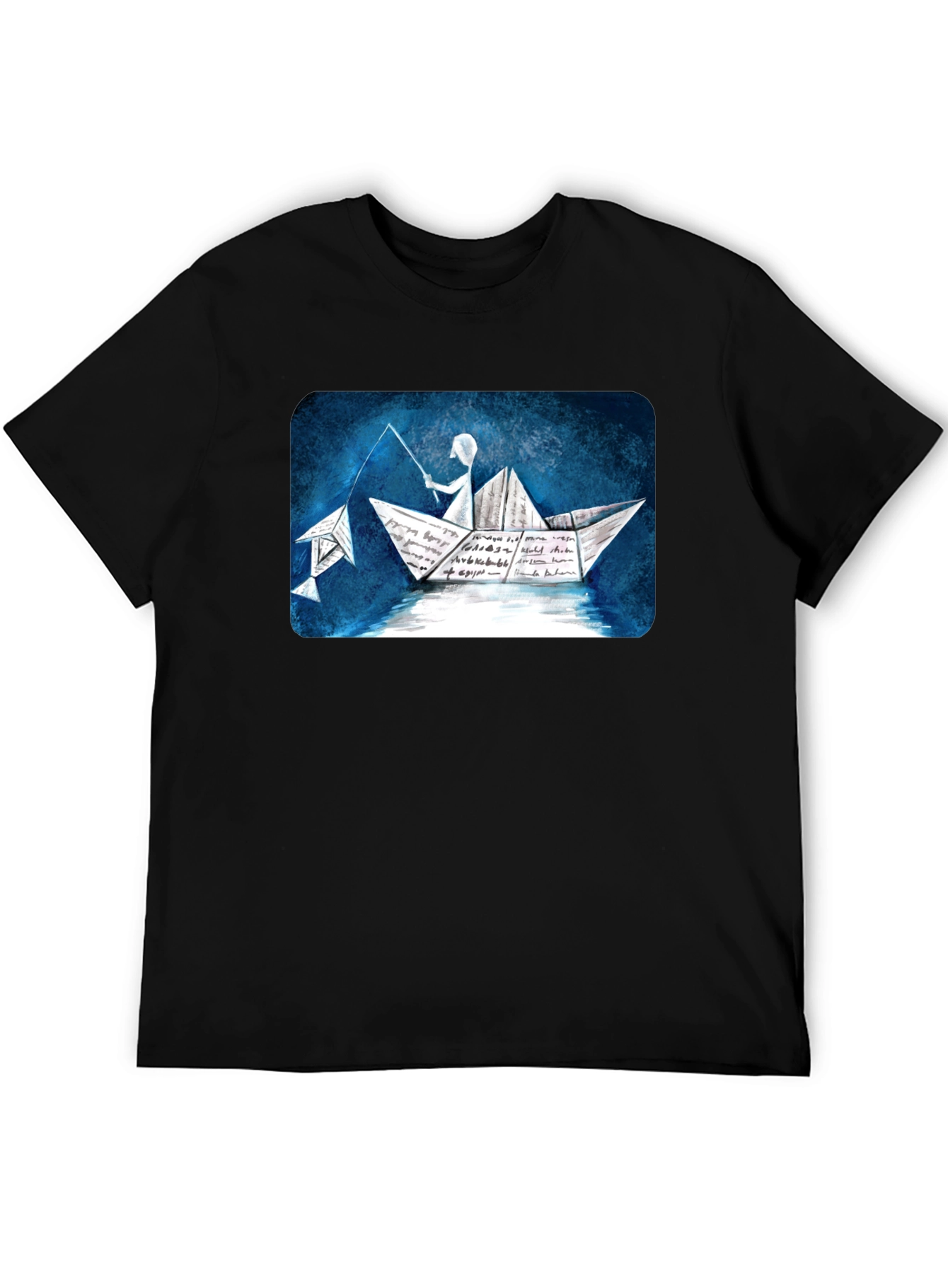 Paper Boat Fishing T-Shirt - Unique Design