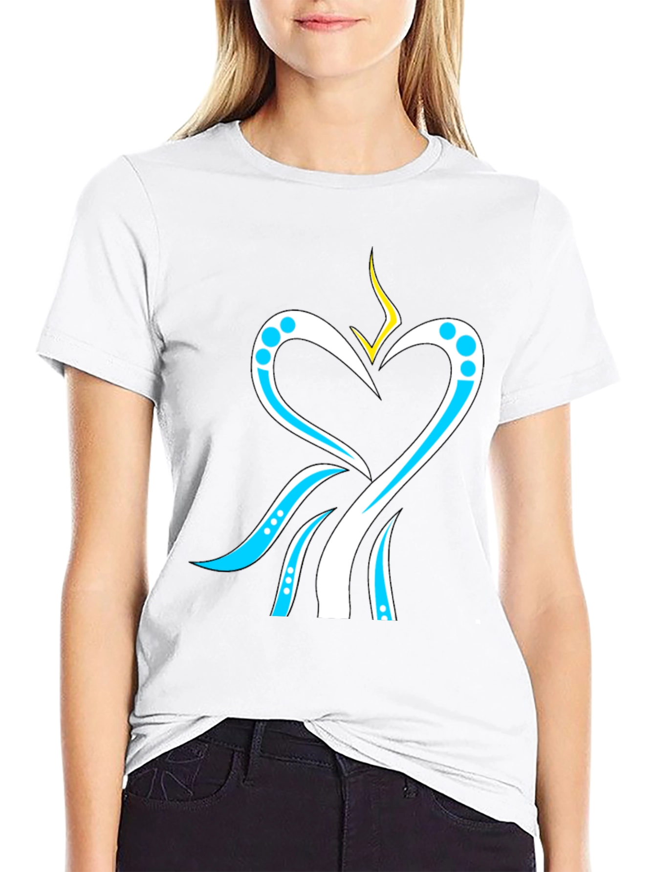 Heart & Stream T-Shirt - Modern Graphic Tee