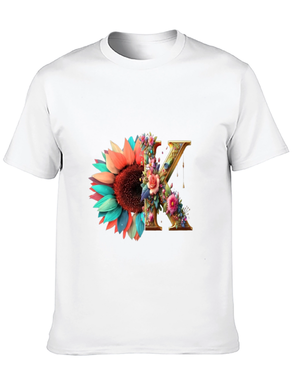 Floral Letter K T-Shirt