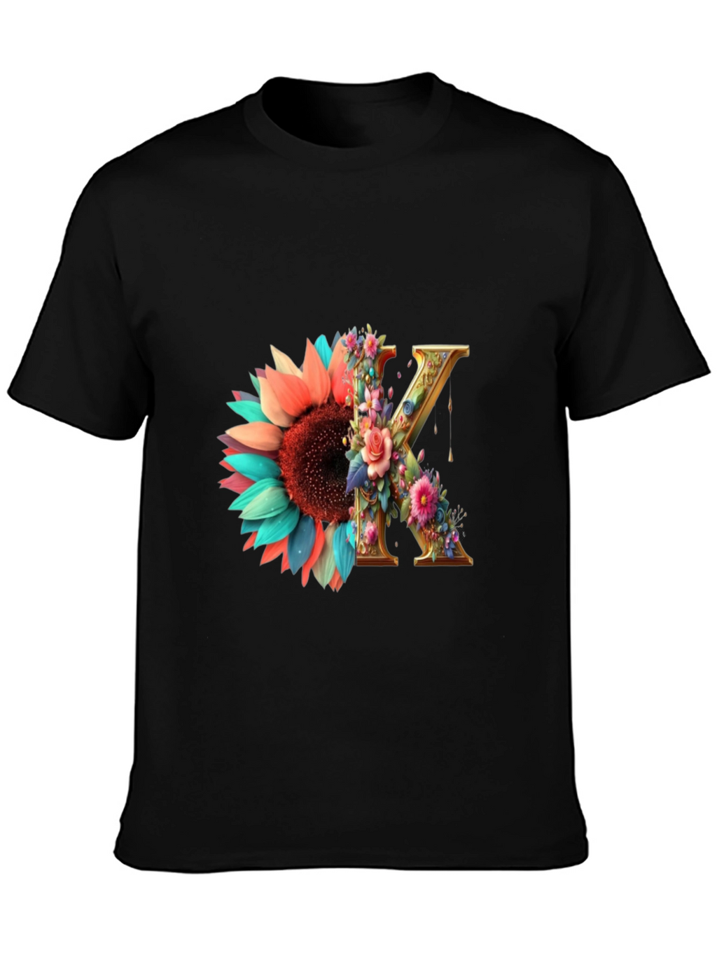 Floral Letter K T-Shirt