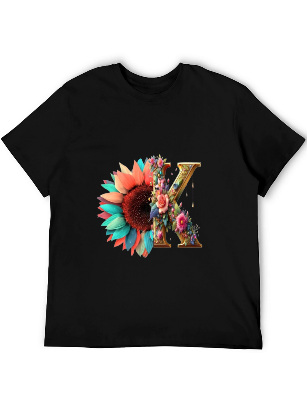 Floral Letter K T-Shirt