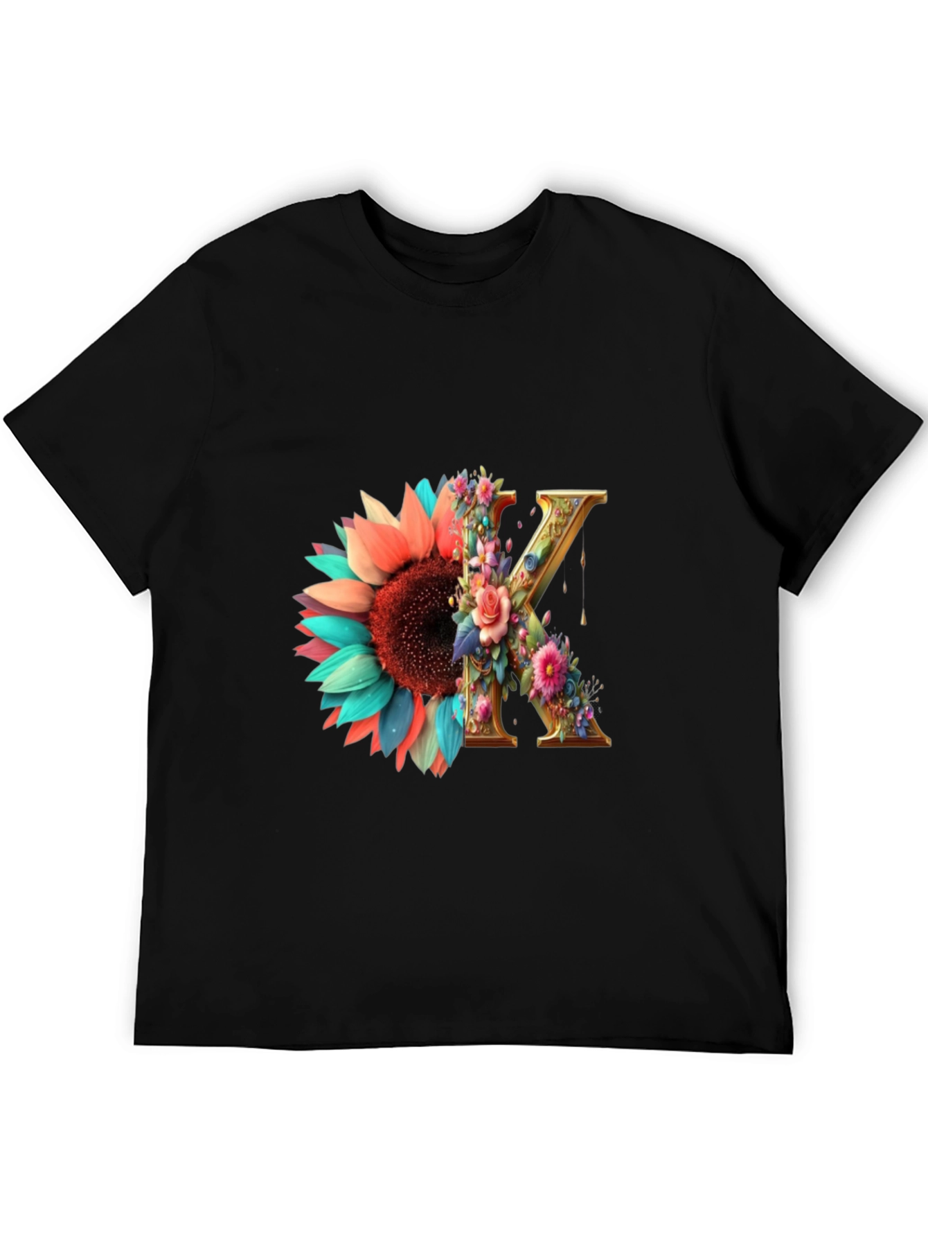Floral Letter K T-Shirt