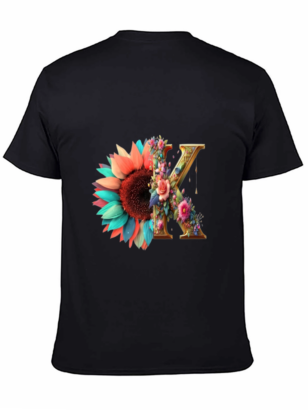 Floral Letter K T-Shirt