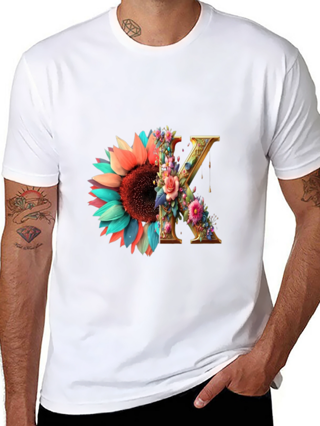 Floral Letter K T-Shirt