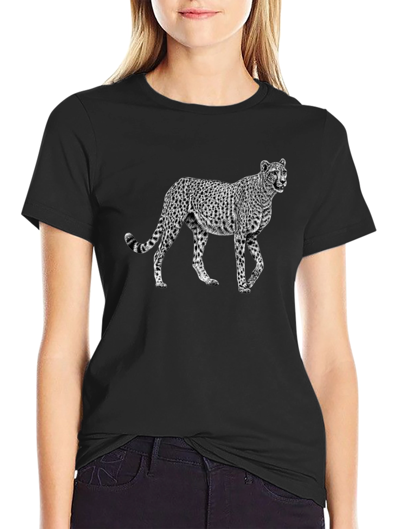 Cheetah Graphic Black T-Shirt