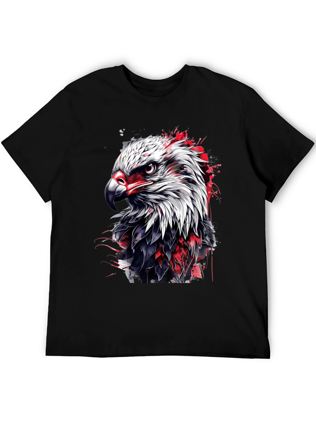 Bold Eagle Graphic Tee - Black Cotton Blend