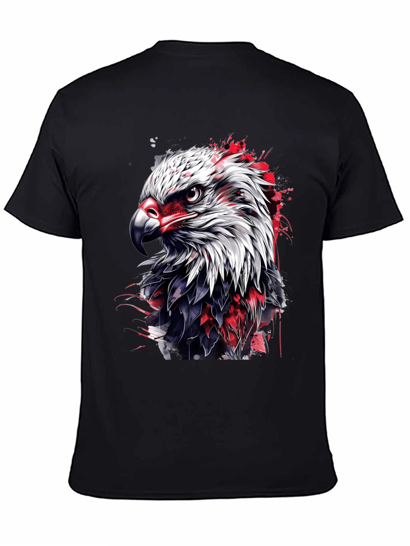 Bold Eagle Graphic Tee - Black Cotton Blend