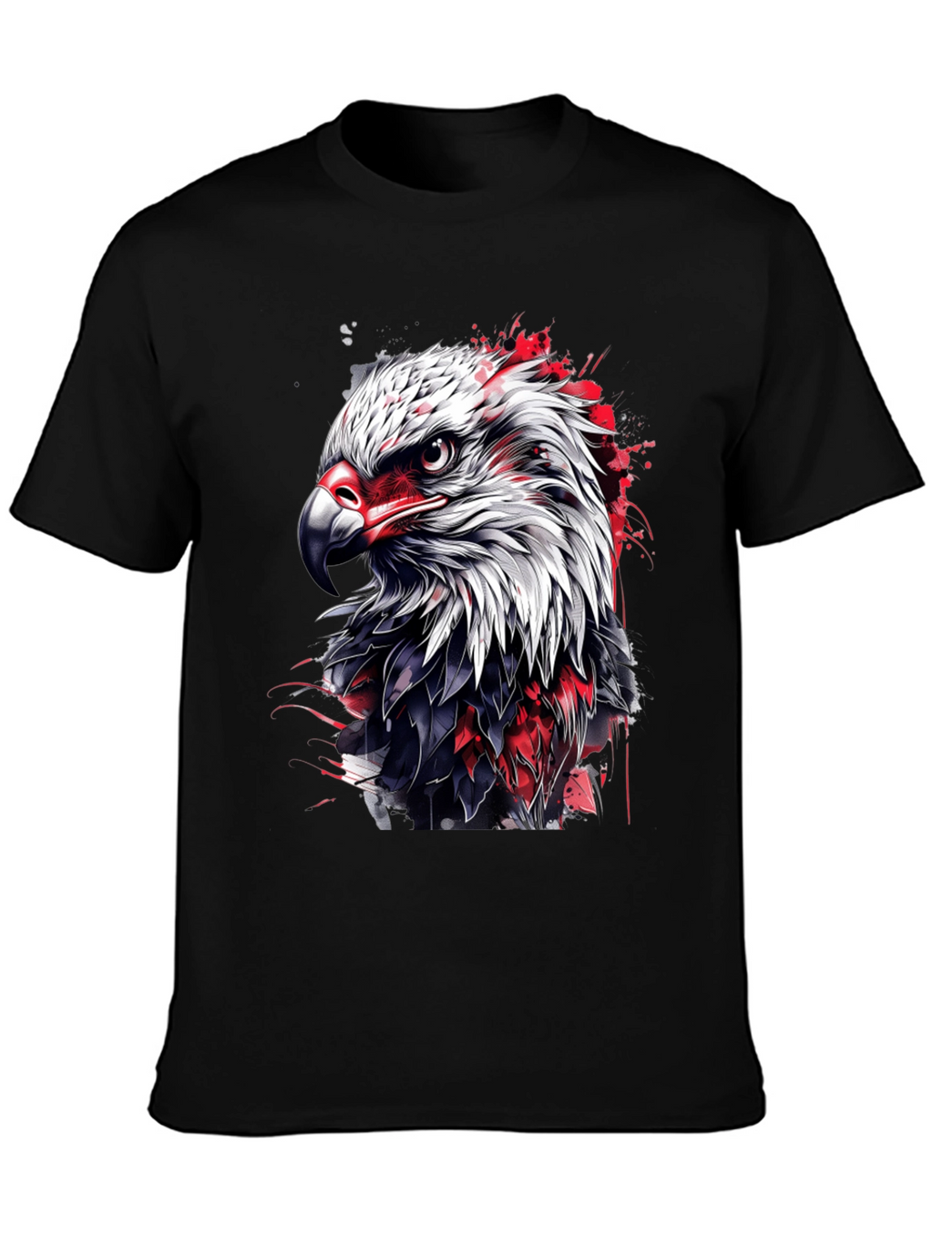 Bold Eagle Graphic Tee - Black Cotton Blend