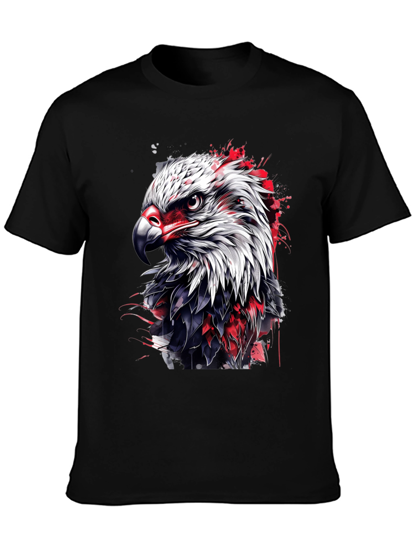 Bold Eagle Graphic Tee - Black Cotton Blend