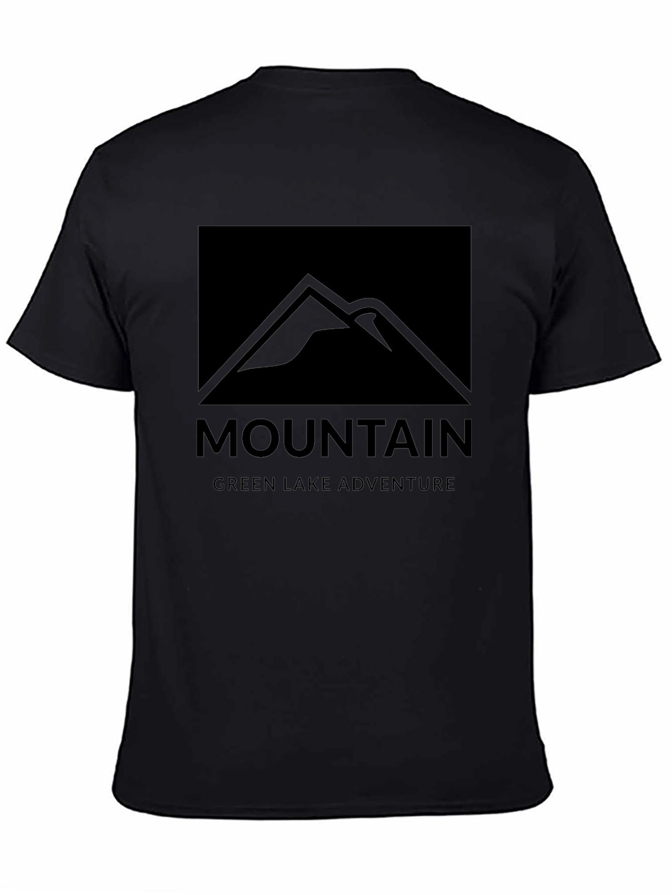 Mountain Green Lake Adventure Black T-Shirt