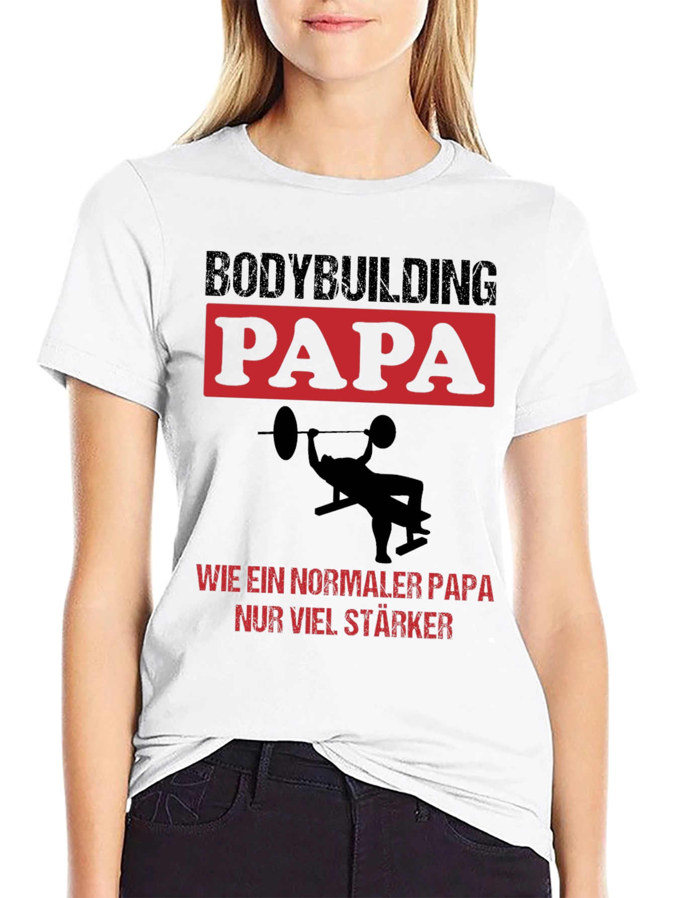 Bodybuilding Papa T-Shirt - Strong Dad Edition
