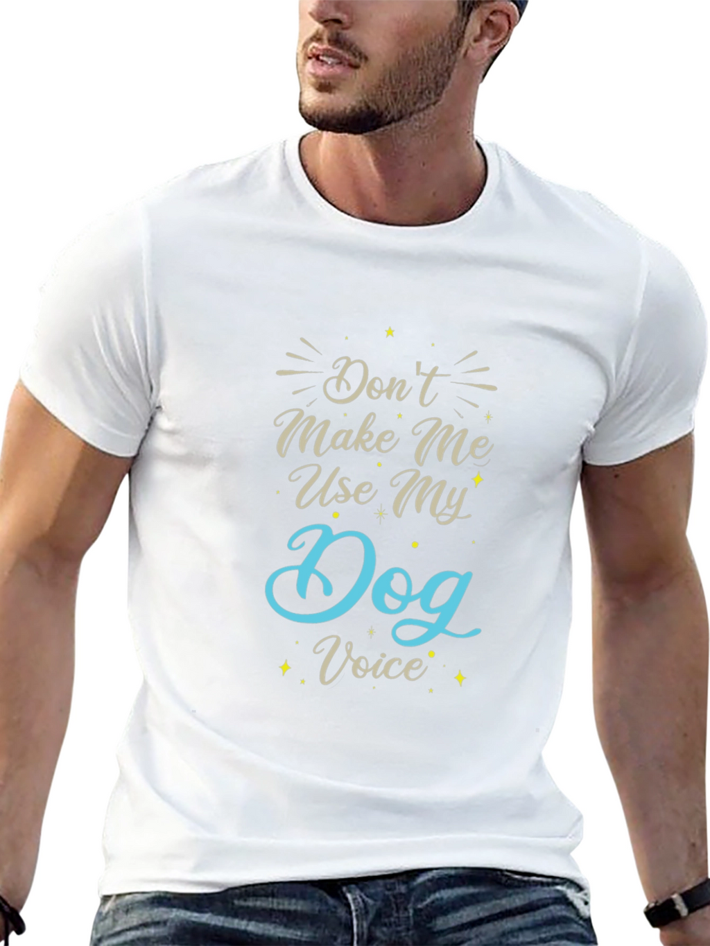 Dog Voice Black T-Shirt - Funny Graphic Tee