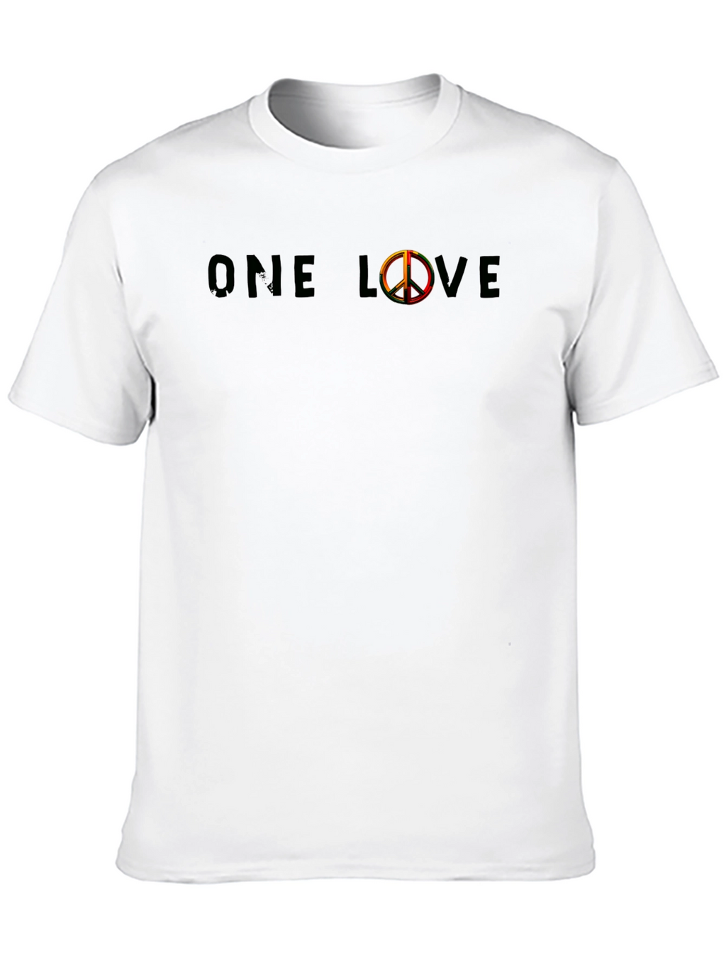 One Love Peace Sign Black T-Shirt