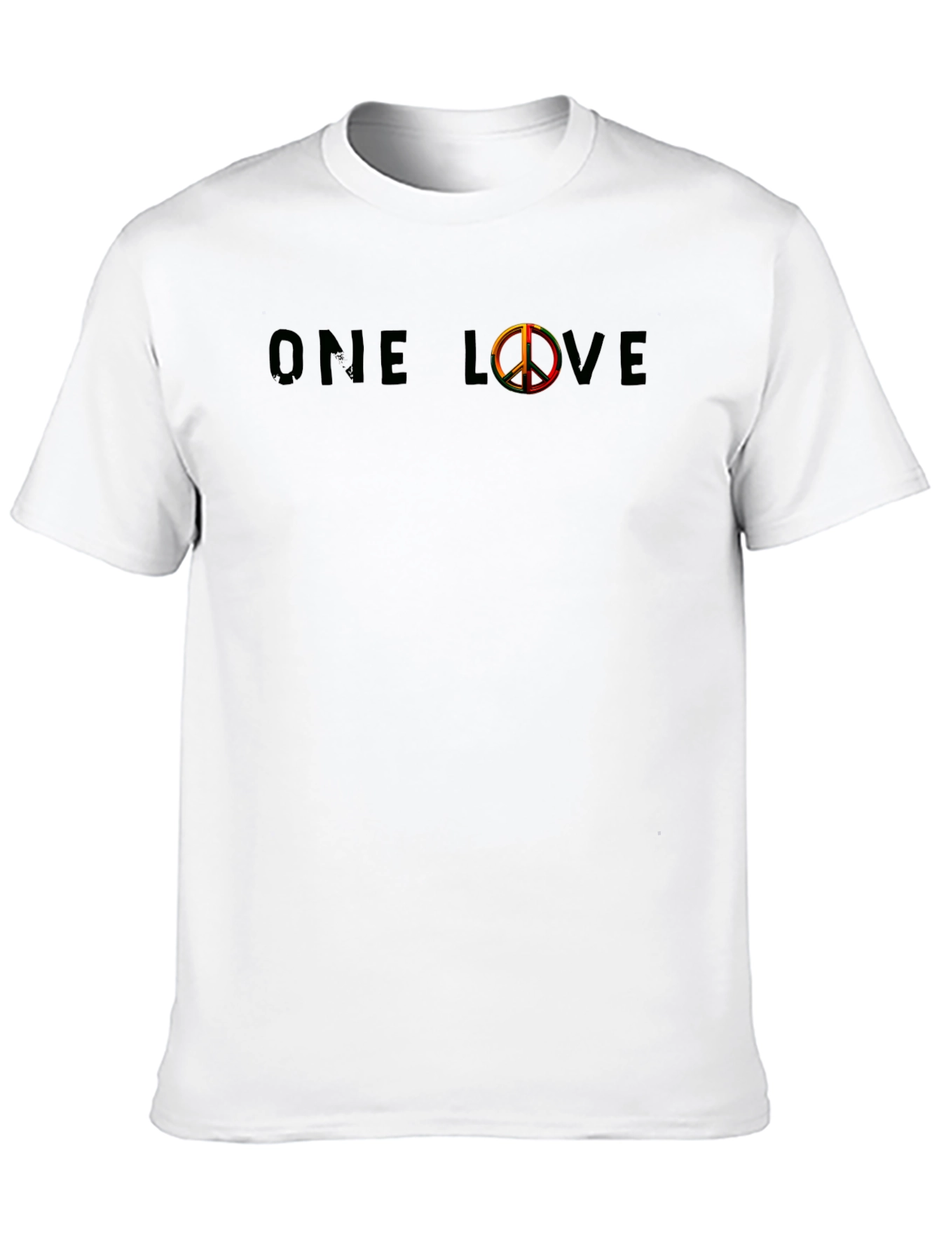 One Love Peace Sign Black T-Shirt