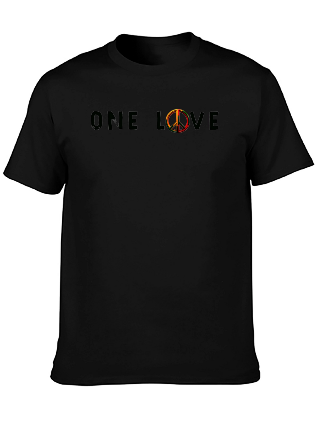 One Love Peace Sign Black T-Shirt