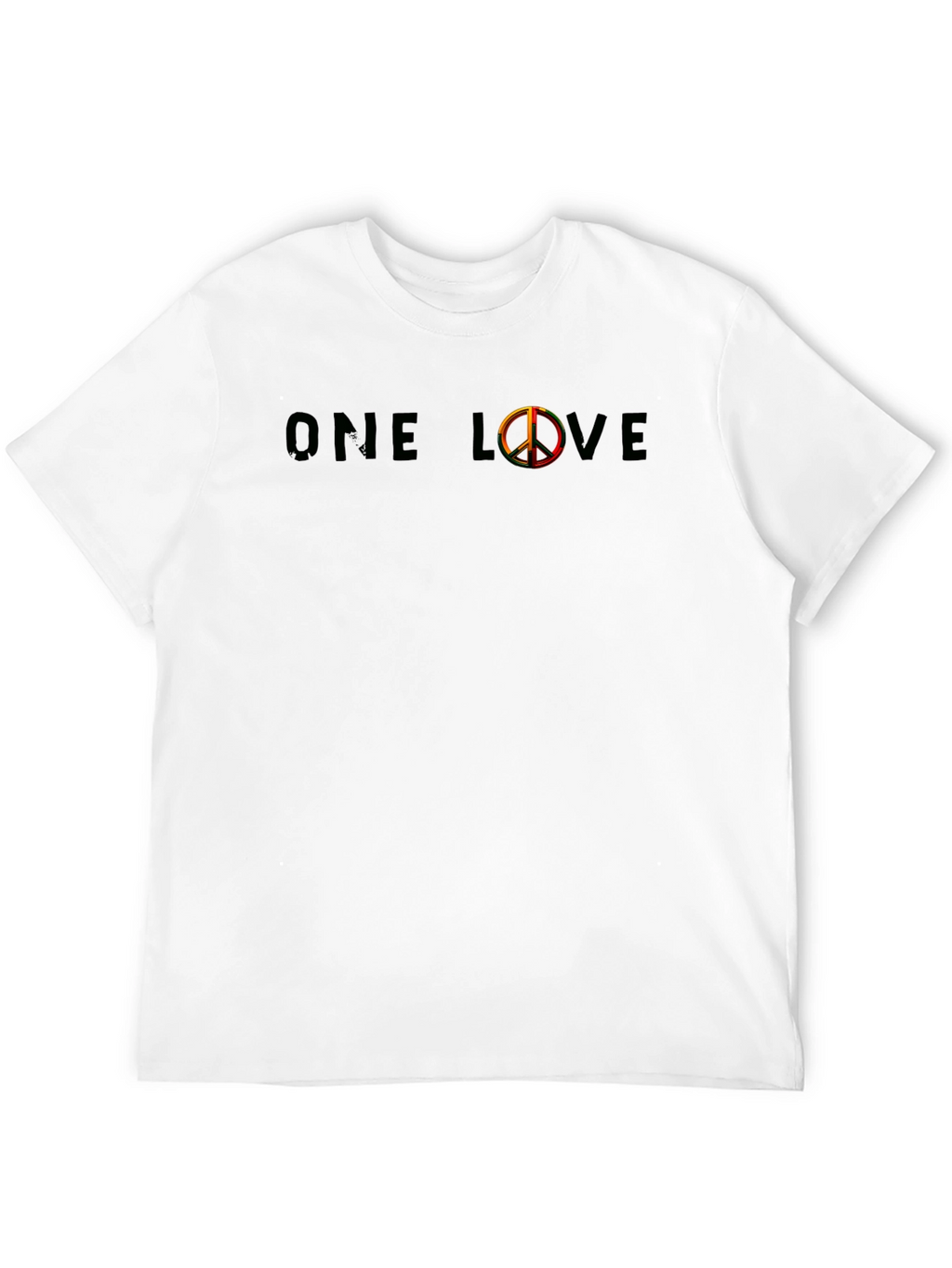 One Love Peace Sign Black T-Shirt