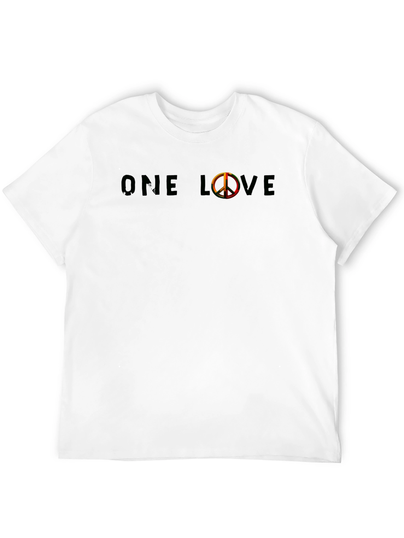 One Love Peace Sign Black T-Shirt
