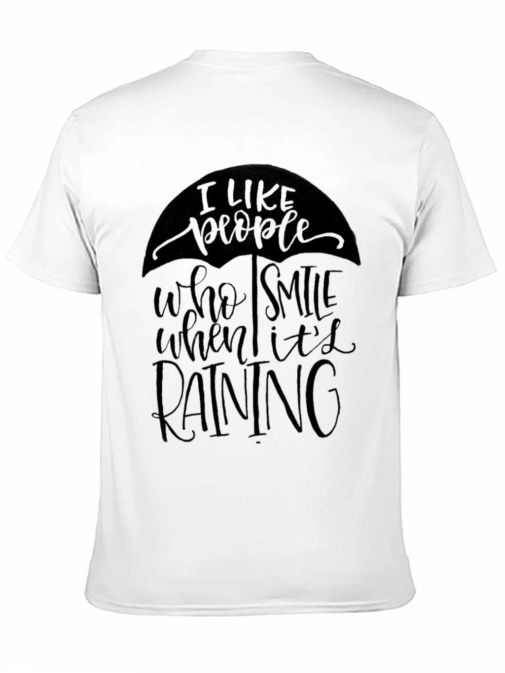 Stylish Smile When Its Raining Graphic Black T-Shirt
