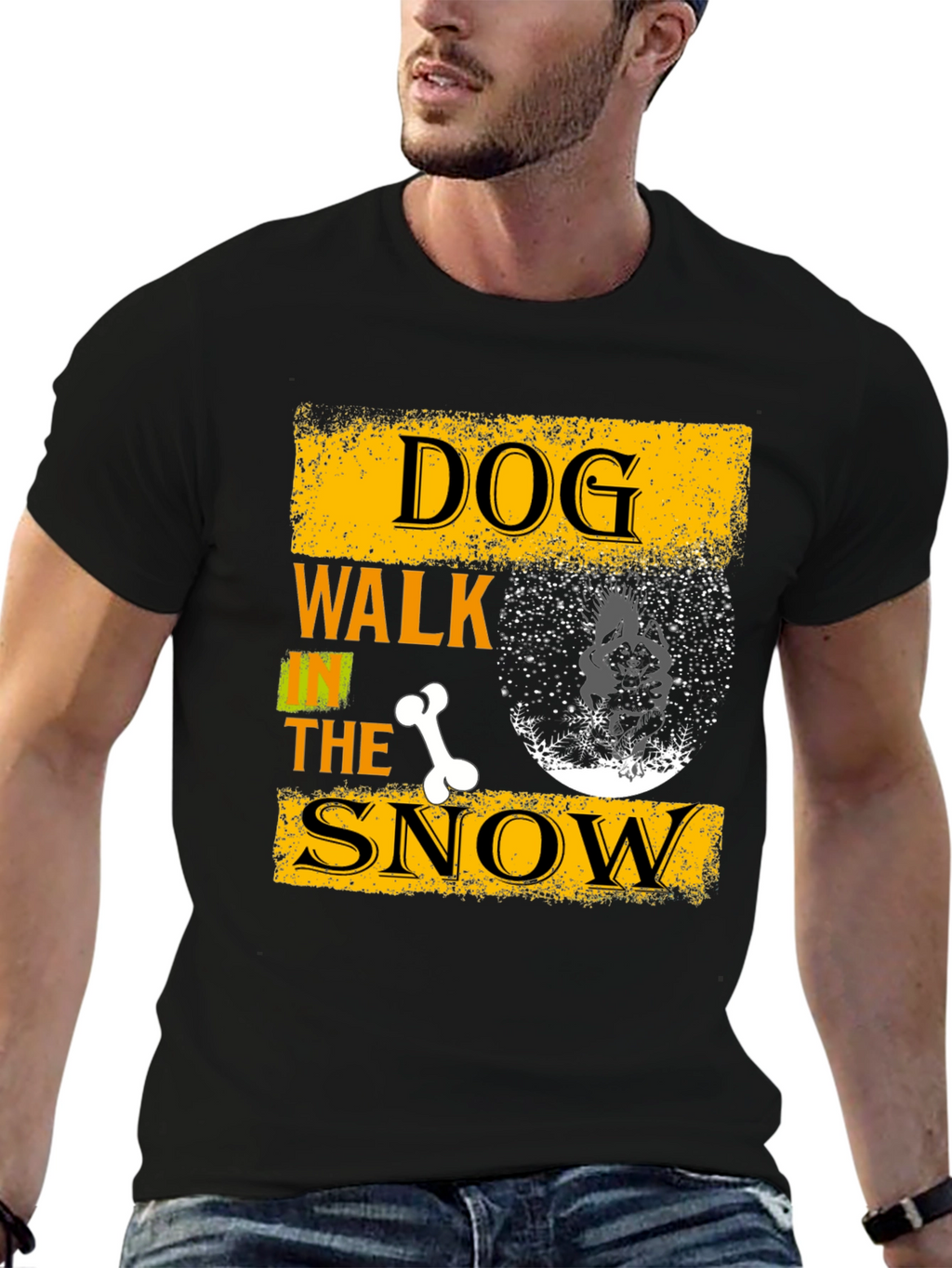 Dog Walk in the Snow Graphic Tee