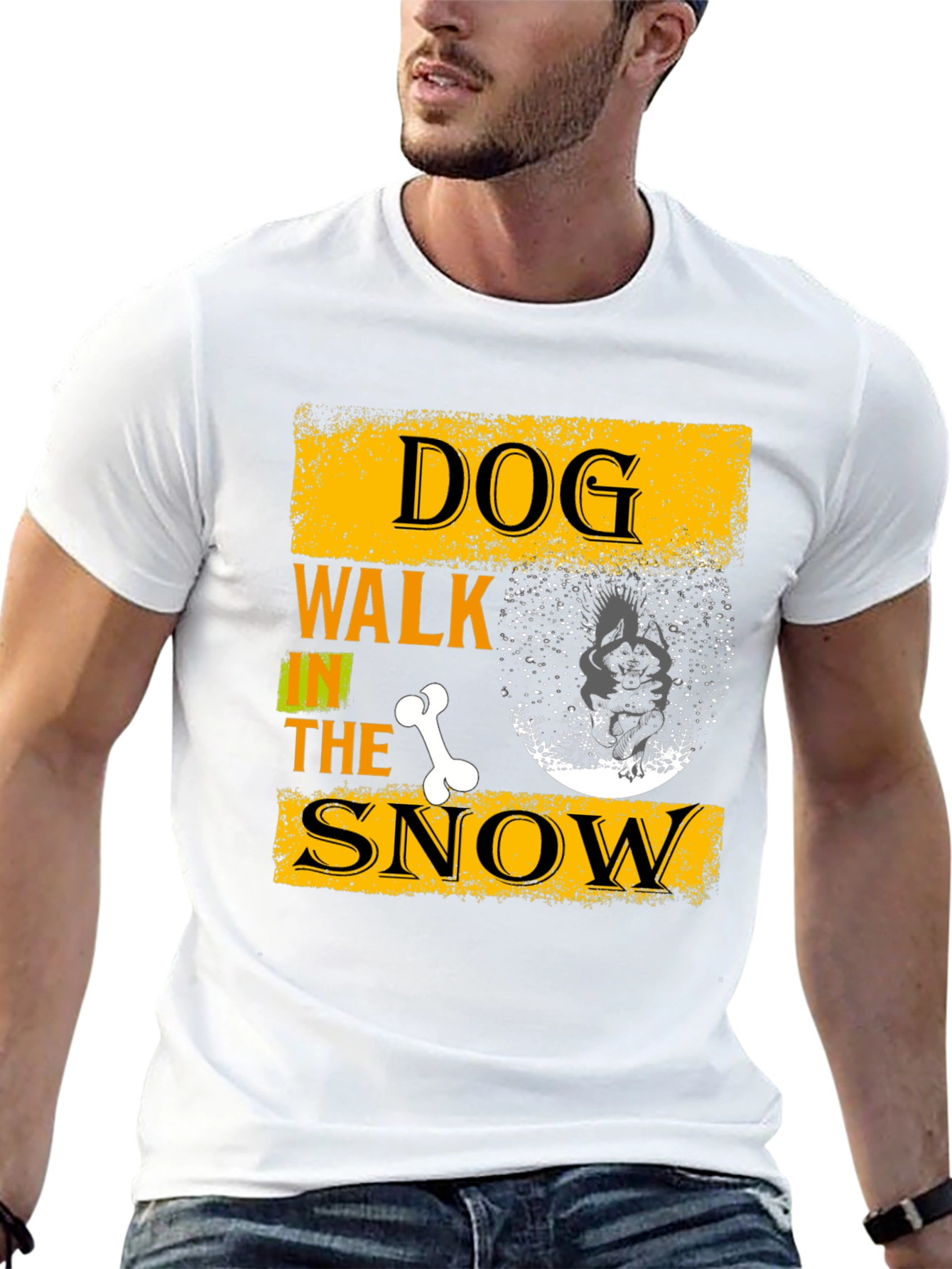 Dog Walk in the Snow Graphic Tee