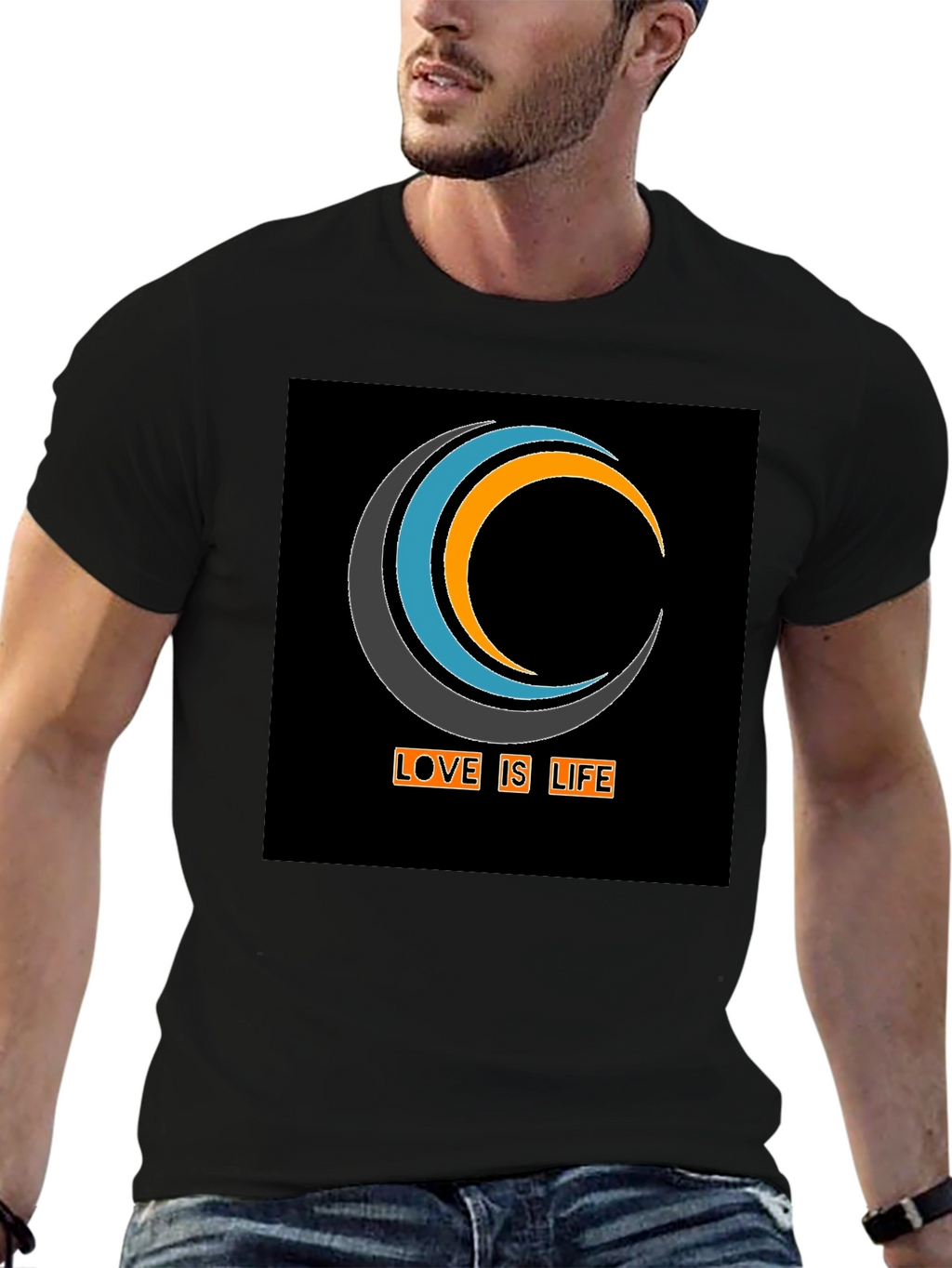 Love Is Life Graphic Tee - Black Cotton Blend