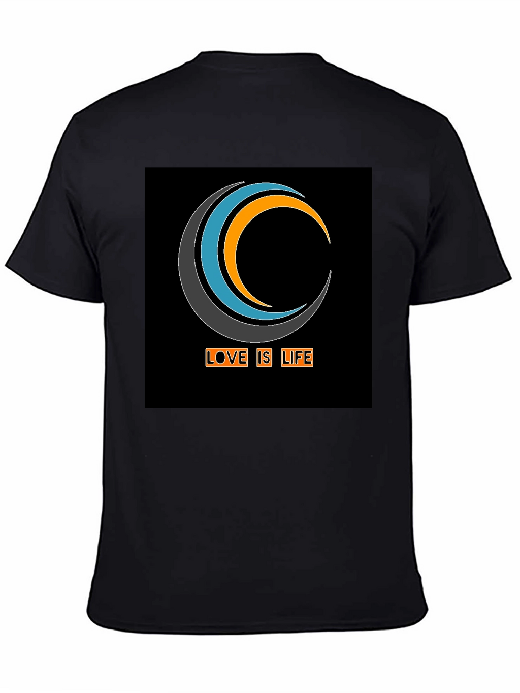 Love Is Life Graphic Tee - Black Cotton Blend