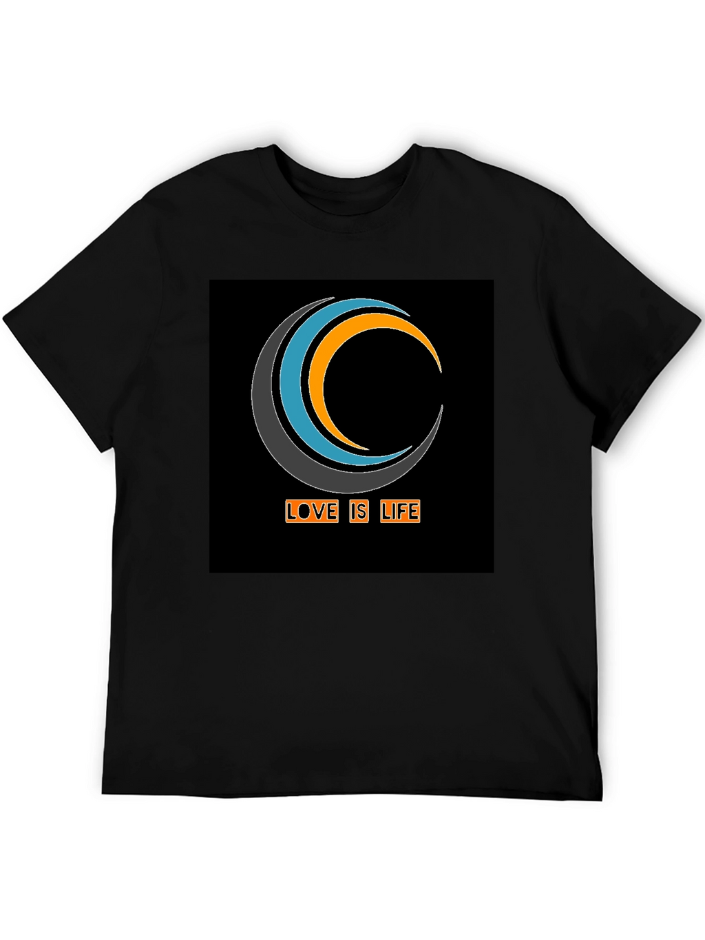 Love Is Life Graphic Tee - Black Cotton Blend