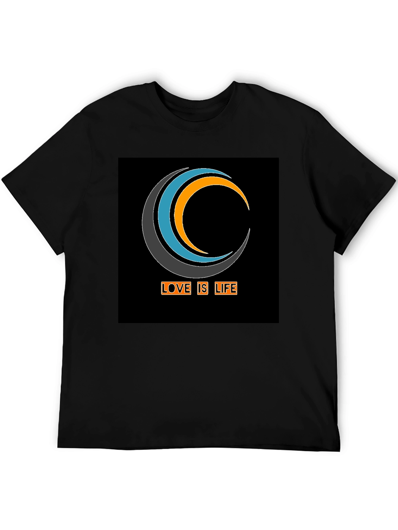 Love Is Life Graphic Tee - Black Cotton Blend