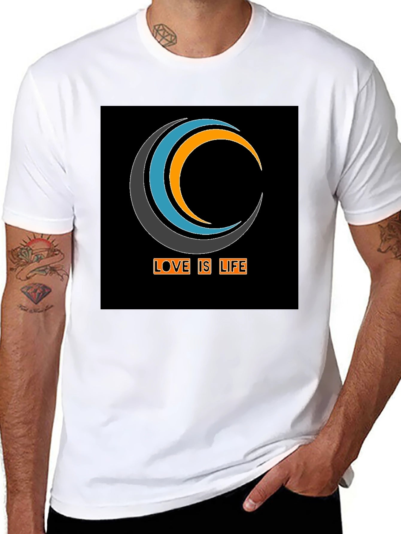 Love Is Life Graphic Tee - Black Cotton Blend
